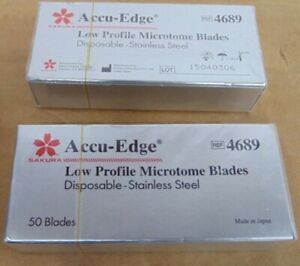 New! 2 Accu-Edge 4689 - Box (x2) of 50 Low Profile Microtome Blades