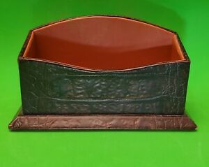 Daines &amp; Hathaway Genuine Alligator Skin Desk Business Card Holder Hand Made