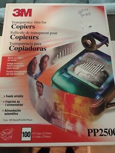 3M PP2500 Transparency Film for Copier 120 sheets 8.5x11. NEW. Open box