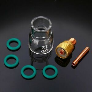 7PCS TIG Welding Torch Stubby Gas Lens #12 Pyrex Cup Kit Repair For WP-9/20/25