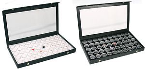 100pc Gem Jars Jewelry Trays Gem Jar Box Acrylic Lid Boxes Black Jars White Jars