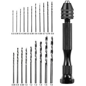 Mini Jewelry Making DIY Tiny Tools Set Hand Pin Vise HSS Drill Bit Twist