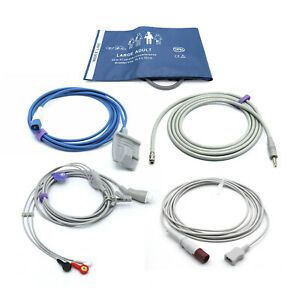 Philips Accessories Kit Bundle - Cuff, Hose, SpO2, ECG, Temperature Adapter -USA