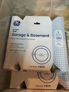 Set of 2 GE Fluorescent 32W 12&#034; Circline Light Bulb Fc12 T9 Cool White Garage