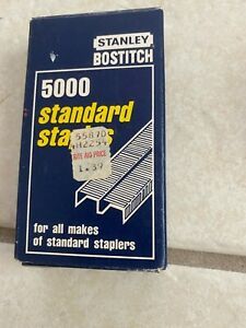 2 BOXES OF VINTAGE STAPLES STANLEY BOSTITCH STANDARD STAPLES 5000!