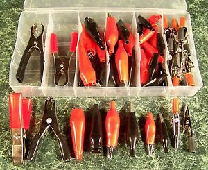 60pc ALLIGATOR CLIP BATTERY CLAMP ASSORTMENT with CASE asst.