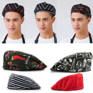 Comfortable Men Women Chef Hat Kitchen Cook Catering Baker Duckbill Beret Cap us