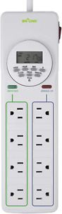 BN-LINK 8 Outlet Surge Protector with 7-Day Digital Timer (4 Outlets Timed, 4 Ou