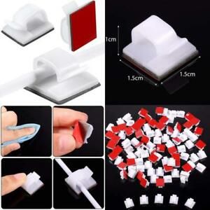 60 Pieces Outdoor Cable Clips With Adhesive Tapes Light Clips Decoration Clips S