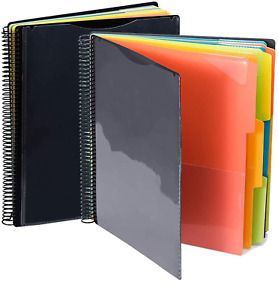 Sooez 24 Pocket Poly Project Folder, 1/3-Cut Tab Letter Size Project Organizer B
