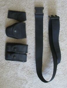 Police Belt 48&#034; + Gould X6277 Magazine holder + PatrolTek By Bianchi handcuff