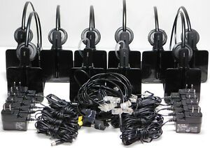 Lot of 10 Plantronics C054 Base Stations with CS540 Wireless Mono Headsets