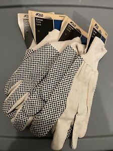 Brand new, LOT OF 4 Pair Blue Hawk Canvas Work Gloves Large (5.3)