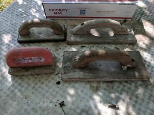 Lot of 4  used Pieces Concrete Tile Drywall Cement Hand Trowel Finishing Tools