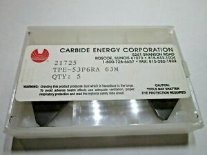 NOS 1 box of 5 TPE-53P6RA 63M Carbide Inserts MADE IN USA