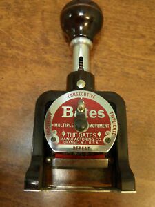Vintage Bates Numbering Machine 8 Wheel Style E Stamper Tested &amp; Working