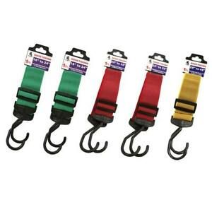 Boxer Tie Down 5 Pc Adjustable Flat Belt Bungee Cord w/ Steel Core Hooks