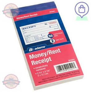 Adams DC2501 2 3/4&#034; x 5 3/8&#034; 2-Part Carbonless Money and Rent Receipt Book