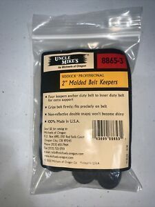Uncle Mikes Belt Keepers Molded Plain Black 2&#034; Belts, Set of 4, Snap, 8865-3 NOS