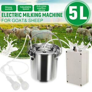 5L Electric Milking Machine Vacuum Pump Dairy Goat Milker Double Head  hh