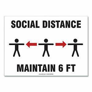 Accuform Sign,Social Distance 7x10 MGNF544VPESP MGNF544VPESP  - 1 Each