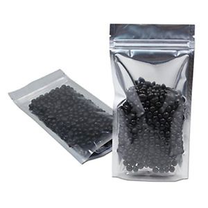 1000 Pieces Stand Up Clear Silver for Zip Resealable Aluminum Lock Mylar Foil