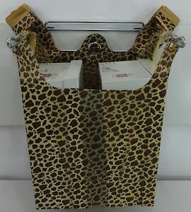 Leopard Print Design Plastic T-Shirt Shopping Bags Handles 11.5x 6x21&#034; Bags Only
