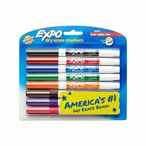EXPO DRY ERASE 86601 MARKER SET FINE LOW ODOR 8 COLORS