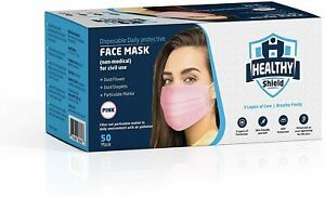 50/100 PCS Pink Color Face Mask Mouth Nose Protector Respirator Masks USA Seller