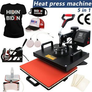 5 In 1 Digital Heat Press Machine Sublimation Mug Plate T-Shirt Printer 15x11&#039;&#039;