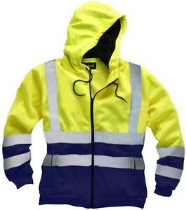 Hi-Vis Two Tone Hoodie Yellow/Navy Large - Hv032Ylge