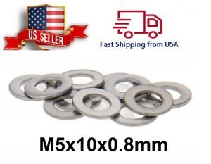 M5 Flat Washers To Fit Metric Bolts &amp; Screws Stainless Steel M5x10x0.8mm SS