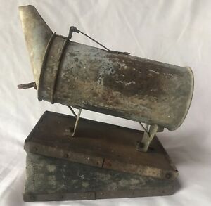 Antique AI Root Brand Bee Smoker Fogger Tin Leather Bellow Primitive Farm Dcor