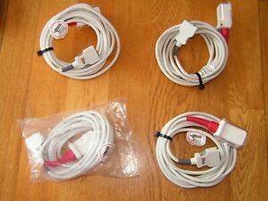 Lot 4 Masimo # 1814 White 14 Pin to LNCS 10 Foot Patient Cable NEW - Out of Box