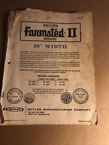 Butler Manufacturing Farmstead II 36’ Erection Guide Construction Manual 1977