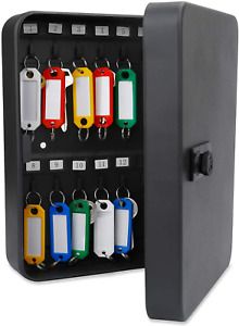 Uniclife 28 Key Cabinet Steel Security Lock Box with Combination Lock-Black