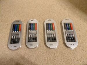 NEW pack Of 4 TUL Permanent Markers PM Series Fine Point Assorted Colors Lot 4