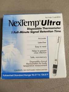 Box of 100 NexTemp Ultra Disposable Thermometer Latex Free Accurate Easy to Read