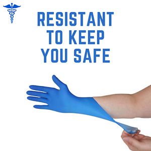 BLACK &amp; BLUE NITRILE GLOVES, Powder and Latex Free  ALL SIZES Fast+Free Shipping