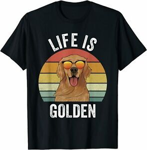 NEW LIMITED Retro Life Is Goldden Gifts Funny Dog T-Shirt