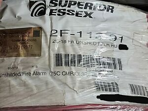Superior Essex 18/2C Solid Riser Fire Alarm Cable Wire FPLR CMR Red /100ft