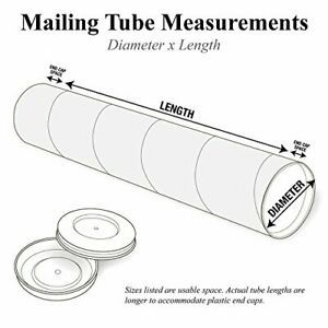 Partners Brand PP2048W Mailing Tubes with Caps 2&#034; x 48&#034; White Pack of 50