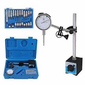 Dial Indicator with Magnetic Base Holder Fine Adjustable Long Arm 0-1&#034; Tester...