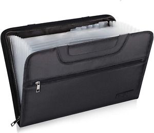 ENGPOW Expanding File Folder with Portable-Handle Document Organizer Briefcase B