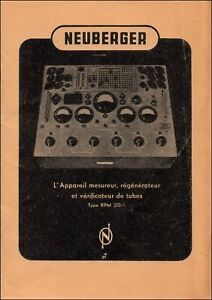 Mode demploi LAppareil mesureur, rgnrateur et vrificateur de tubes RPM 370
