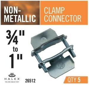Non-metallic 2 piece conduit clamp connector (Halex 3/4&#039;-1&#034;) - quantity 4