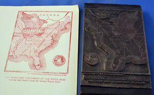 Large Vintage Printer&#039;s Block of the Eastern U.S. Original States &amp; NW Territory