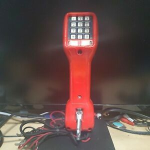 Vintage Harris Dracon TS21 M192-1 Test Set Handset Lineman&#039;s Dial Tone/Pulse Red
