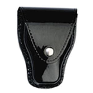 Boston Leather 5517-3-N Black Basketweave Closed Cuff Case Chrome Snaps