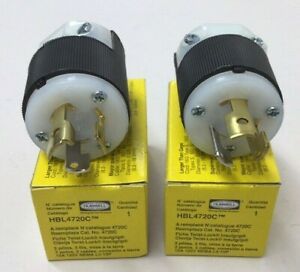 Hubbell HBL4720C Plug Twist Lock 15A 125V 2 Pole (Pack Of 2)